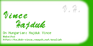 vince hajduk business card